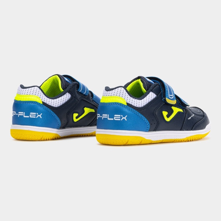 Joma - TOP FLEX JR[2025AW]([ホマ]トップフレックス ジュニア ベルクロモデル) フットサルシューズ/ジュニアシューズ/レディースサイズ/インドアシューズ/マジックテープ/子供用/女性用/人工皮革(Joma Japan正規品)-ネイビー-TPJW2503INV