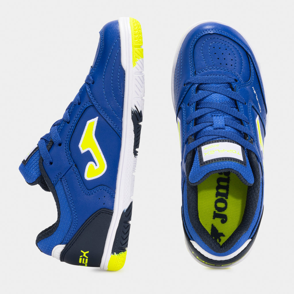 Joma - TOP FLEX JR[2025AW]([ホマ]トップフレックス ジュニア) フットサルシューズ/ジュニアシューズ/レディースサイズ/インドアシューズ/子供用/女性用/人工皮革(Joma Japan正規品)-ブルー-TPJW2505IN